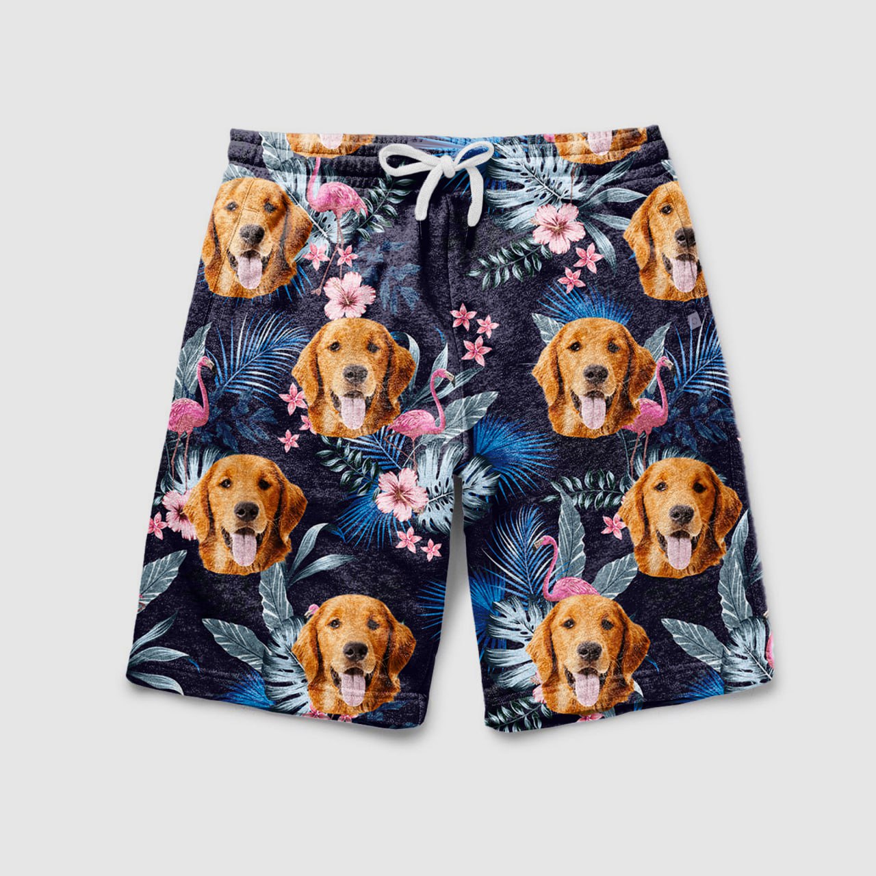 Tropical Vibe, Personalized Photo Dog Face Beach Short
