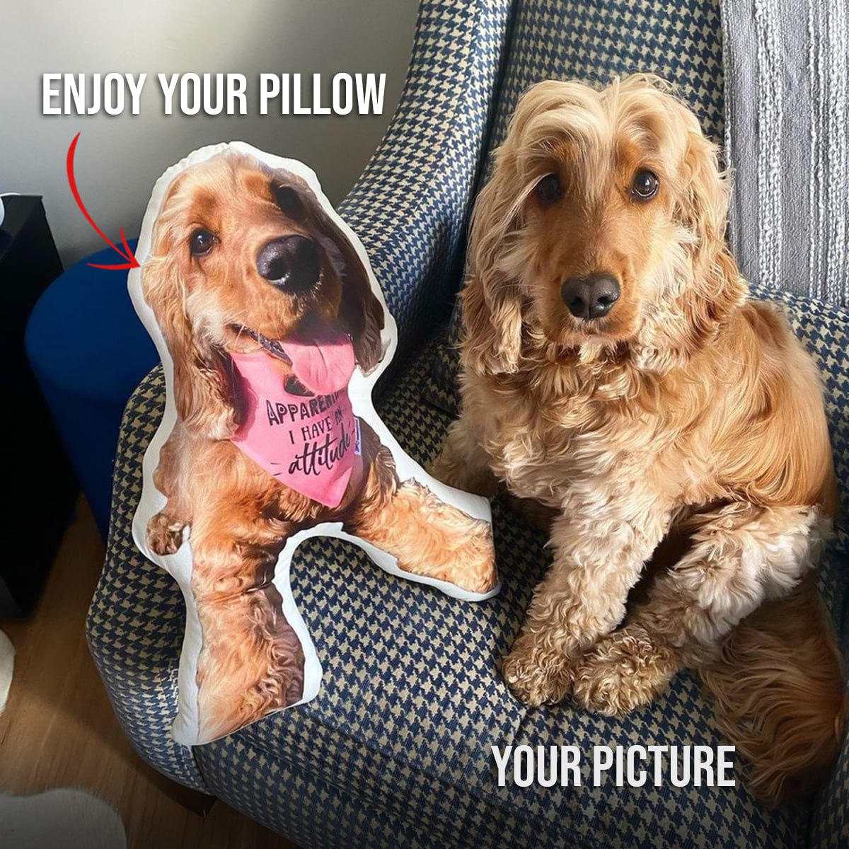 Dog Picture Pillow Custom Pet Pillow Dog Pillows Gift Custom 3D Pet Pillow from Photo | Personalized Dog/Cat Shaped Throw Pillow