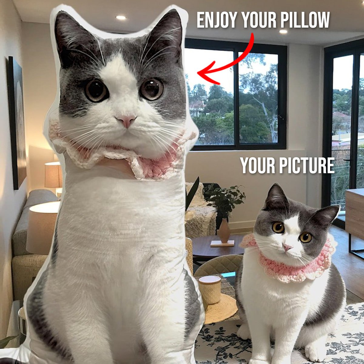 Cat Picture Pillow Custom Pet Pillow Dog Pillows Gift Custom 3D Pet Pillow from Photo | Personalized Dog/Cat Shaped Throw Pillow photo_2024-09-06_09-47-19_2.jpg