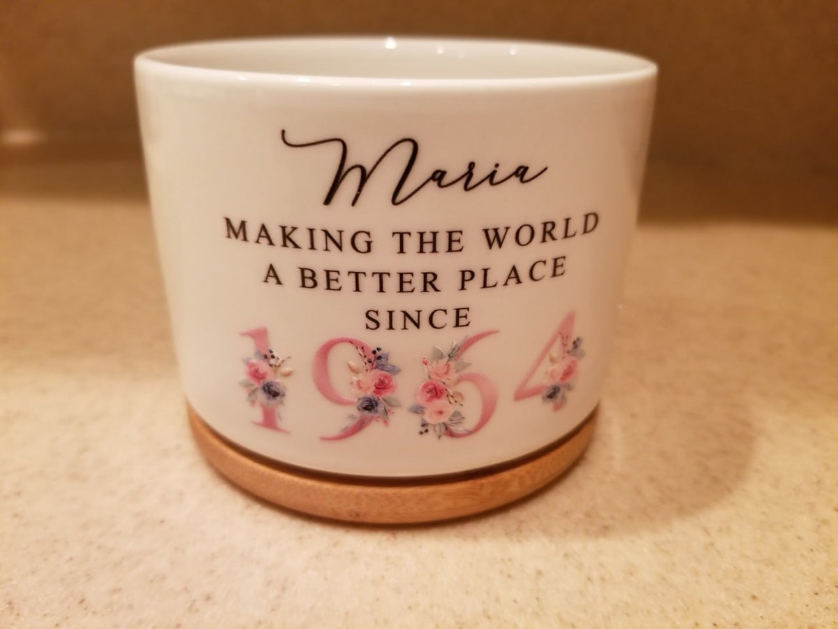 60th Birthday Flower Pot | Making the world a better place since 1964 | Happy 60th Birthday | 60s| 60 |60th | 60th Birthday Gift|1964 FLORAL