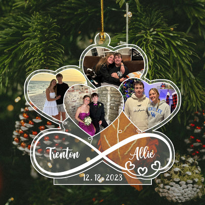 Infinity Love Heart Balloons Custom Photo - Personalized Shape Ornament - Gift For Couple