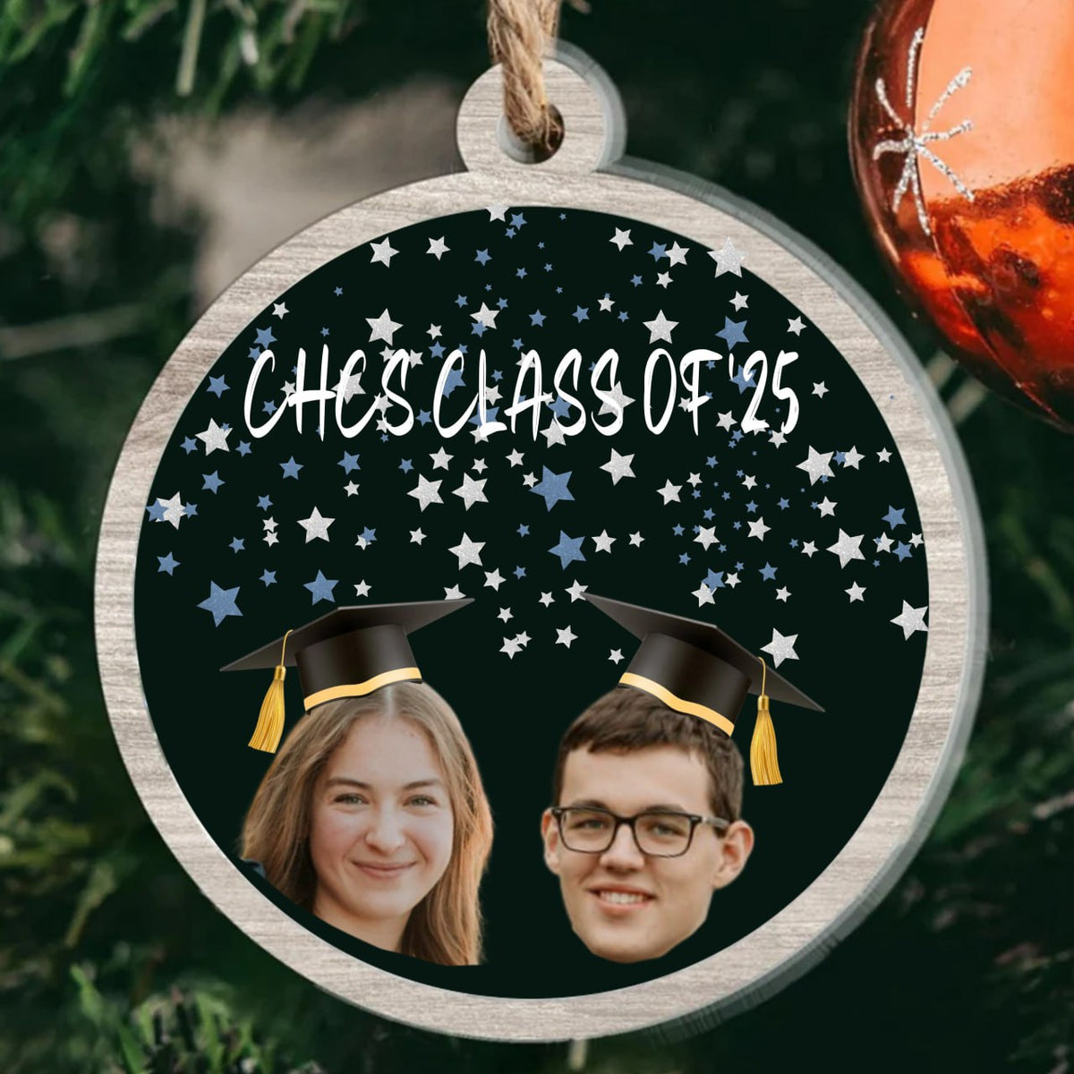 Senior Year 4D Shaker Ornament 2025, Class of 2025 Ornament, Senior Ornament, Graduation Ornament with Photo, High School Senior Ornament