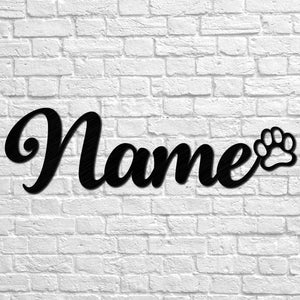 Personalized Metal Pet Name with Paw | Custom Metal Dog D cor | Dog Name Sign | Gift for Dog Mom Dog Dad | Pet Loss Gift Dog Memorial Gift