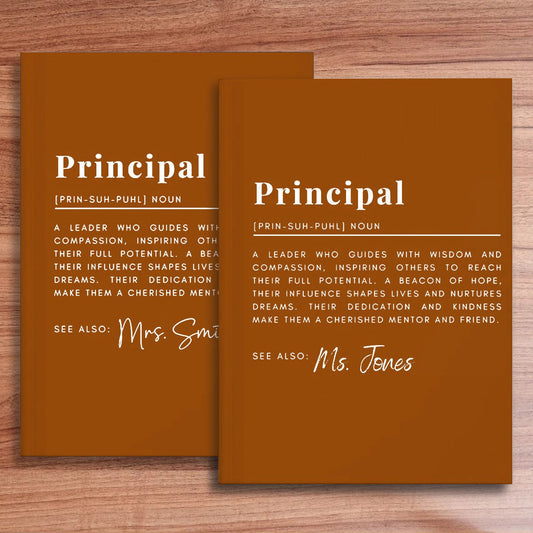 Personalized Principal Journal, Principal Definition Gift, Principal Gift, Principal Appreciation Gift, Principal Thank You Gift