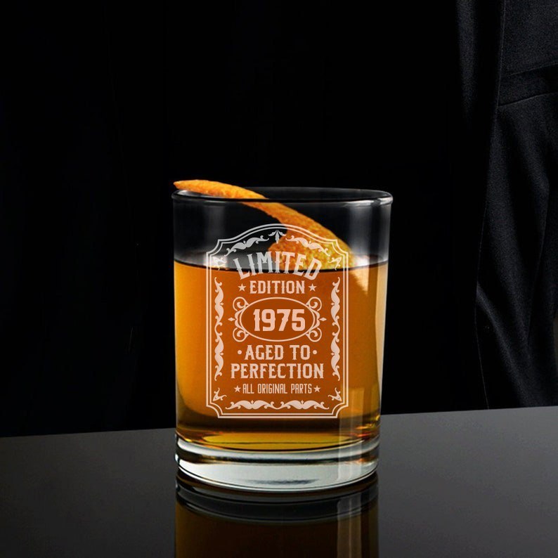50th Birthday Gift , Aged to Perfection Whiskey Glass, Birthday Whiskey Glasses, Birthday Whiskey Glasses, Whiskey Lover Gift, Birthday Glass, Birthday Glasses
