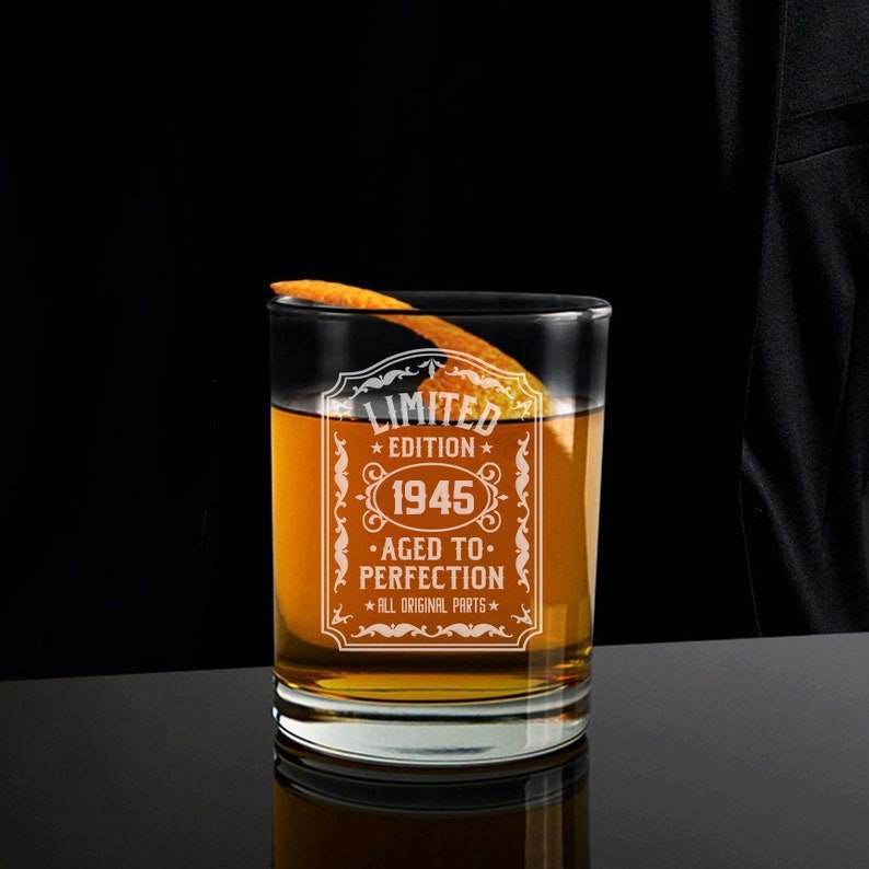 80th Birthday Gift , Aged to Perfection Whiskey Glass, Birthday Whiskey Glasses, Birthday Whiskey Glasses, Whiskey Lover Gift, Birthday Glass, Birthday Glasses