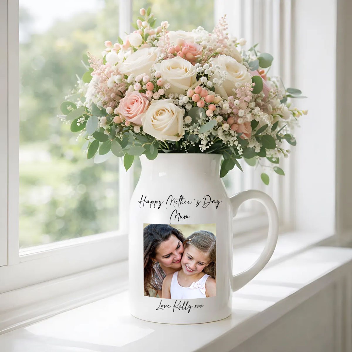 Personalised Vase, Mothers Day Gifts, Gift For Her, Gift For Mum, Photo Gifts, Ceramic Vase, Personalised Gifts, Custom Gifts, Mum Gifts