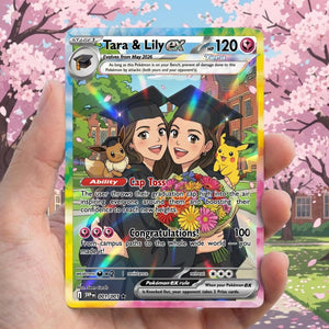 Custom Graduation Holographic PKM-Style Trading Card Personalized Graduation Gift, Best Friend Printed Anime Portrait Keepsake 2026