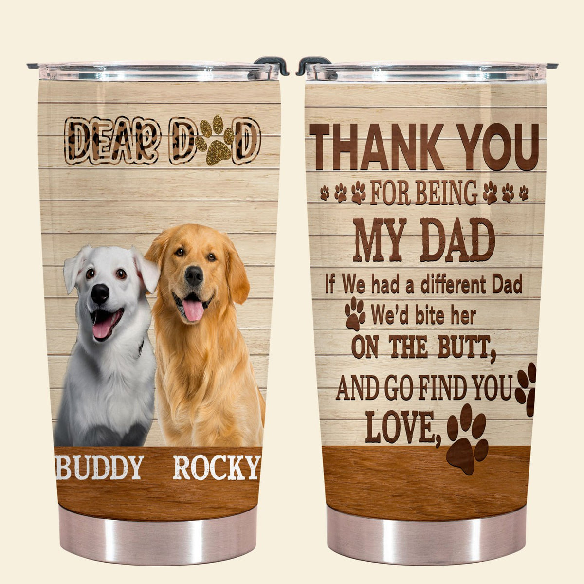 Bite The Butt - Personalized Custom Dog Photo Tumbler