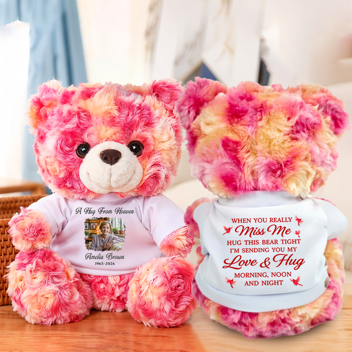 Cardinal A Hug From Heaven - Personalized Teddy Bear pink_5e30ecf4-6811-4f60-a9e0-f4f3fb29077c.png