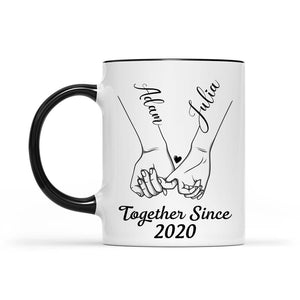 Together Since Pink Promise Couple Custom Name & year Anniversary Gift Personalized Mug for Wife Husband from Lover Gifts for Anniversary