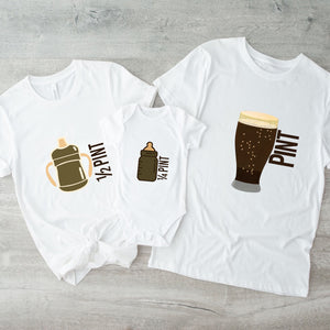 Pint Half Quarter Pint Matching Shirts, Daddy And Me Shirts, Father And Dauther, Father And Son Outfits