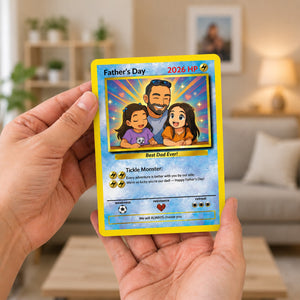 Custom Father's Day Card - Gift For Dad - PKM Trainer Card - Custom Father's Day Gift