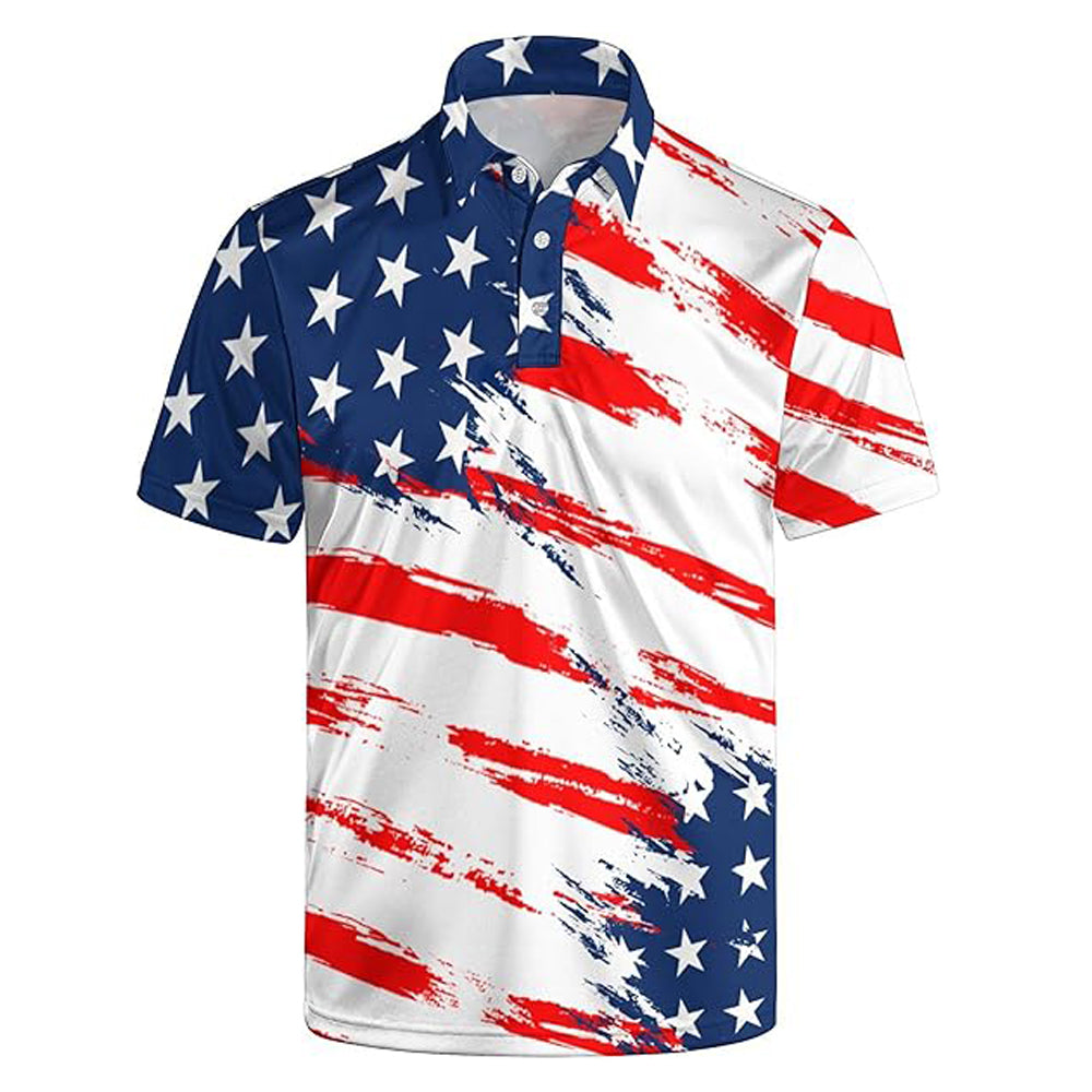 Golf Polo Shirts For Men Funny Print Quick Dry Short Sleeve Performance Golf Shirts Moisture Wicking Polo Shirts