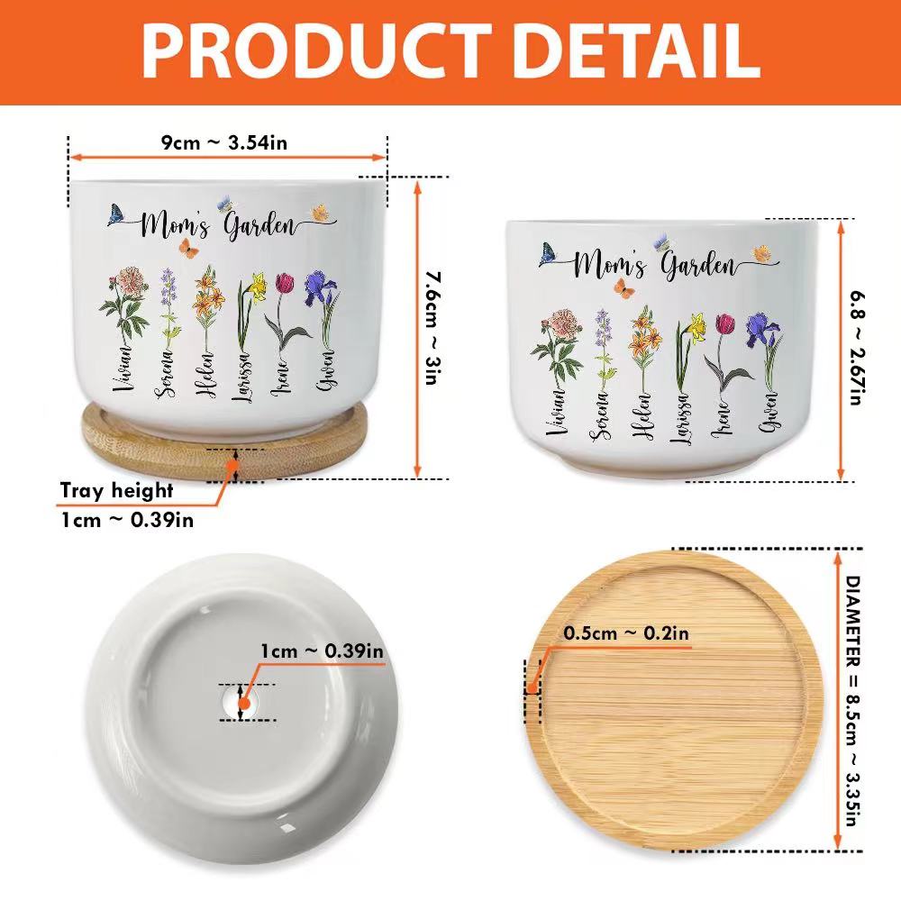 Personalized Dog Memorial Gift Planter - White Ceramic Pot w/ Bamboo Tray - Forever Loved - Dog Sympathy Gift - Pet Memorial Customize With Dog Breed