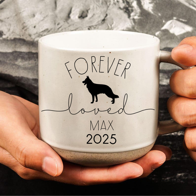 Custom Dog Breed Memorial Pottery Mug, Dog Memorial Pottery Mug, Loss of Pet Gift, Personalized Gift Mug, Loss of Dog,Pet Memorial Keepsake