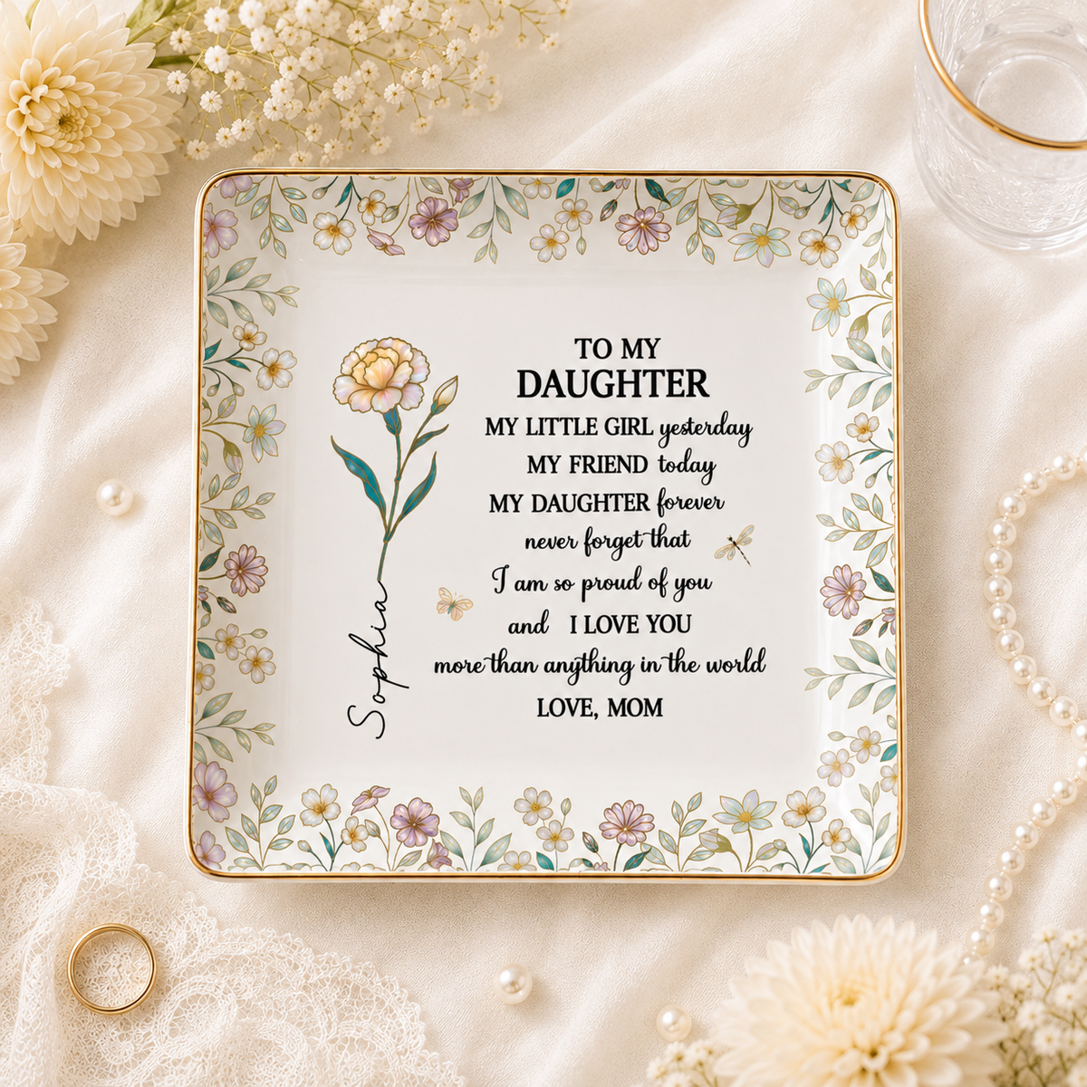 My Little Girl My Daughter - Personalized Jewelry Dish - Mom To Daughter, Personalized Gift For Daughter