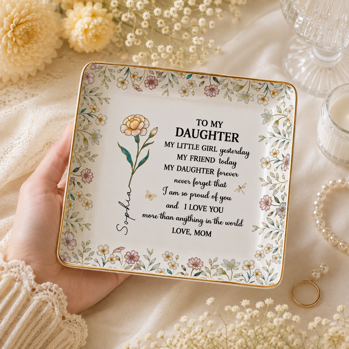 My Little Girl My Daughter - Personalized Jewelry Dish - Mom To Daughter, Personalized Gift For Daughter