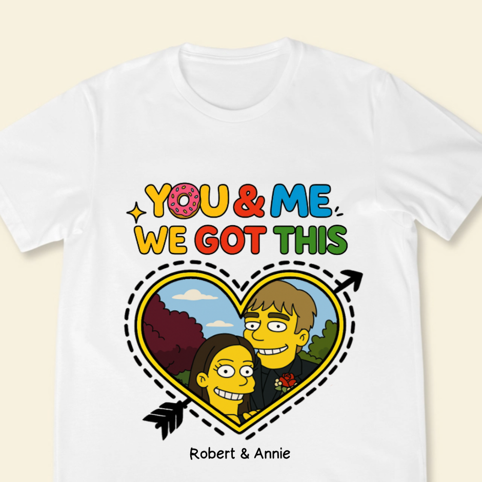 You & Me Simpsonized Couple Photo - Personalized Apparel - Gift For Couple, Gift For Him, Gift For Her