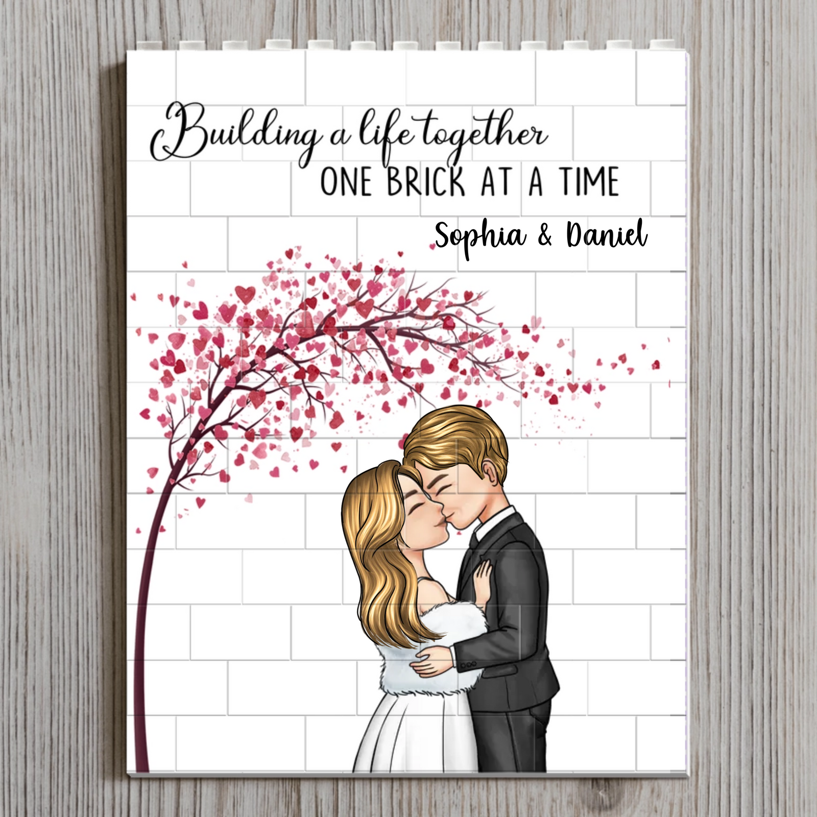 Buidling A Life Together - Personalized Building Block Puzzle - Gift For Couple