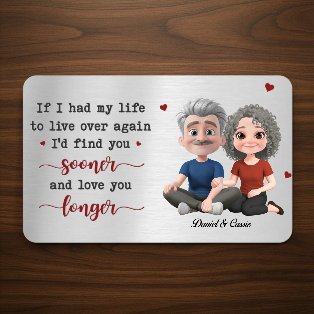 Find You Sooner And Love You Longer - Personalized Wallet Insert Card - Gift For Couple, Anniversary Gift, Valentine's Day Gift