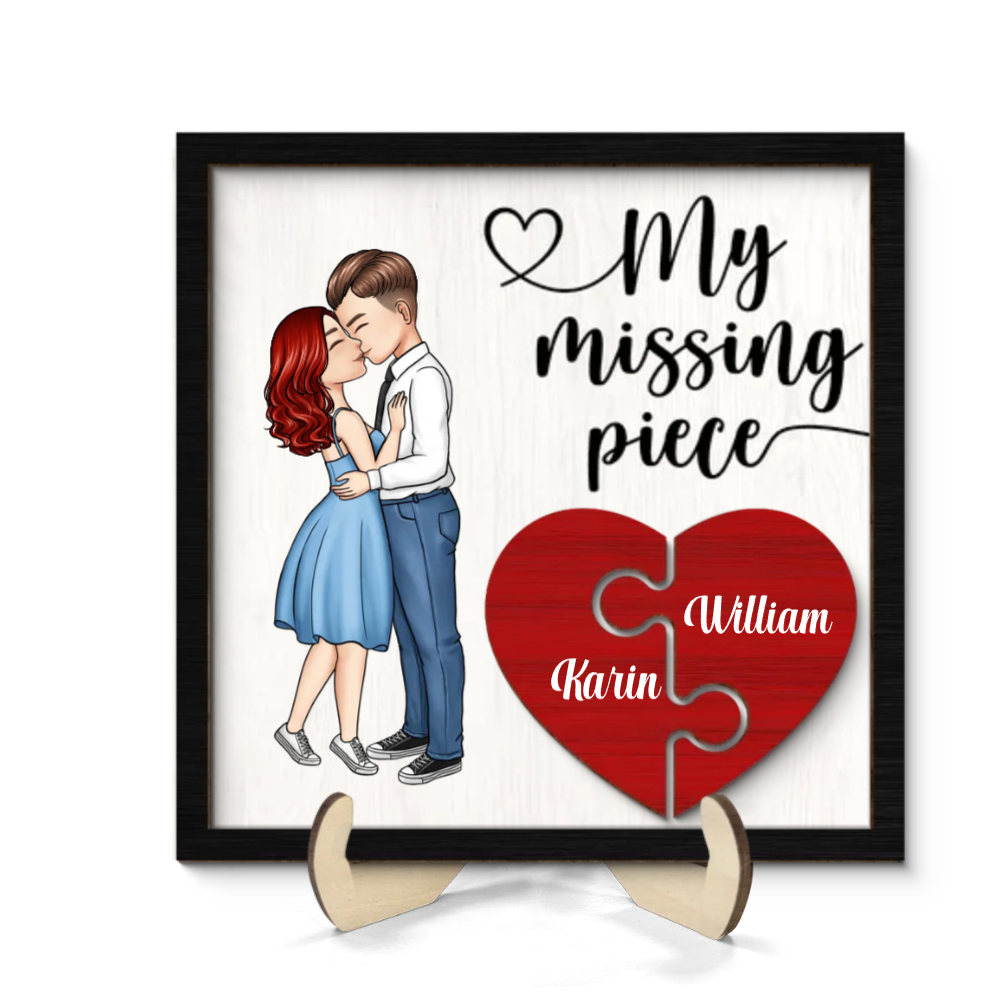My Missing Piece - Personalized Square Picture Frame - Gift For Couple, Valentine's Gift