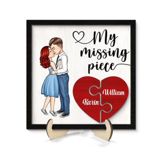 My Missing Piece - Personalized Square Picture Frame - Gift For Couple, Valentine's Gift