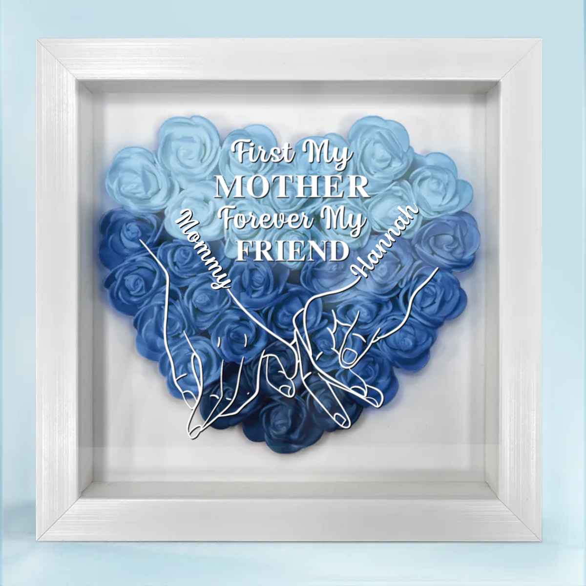 First My Daughter Forever My Friend - Custom Flower Frame Box - Gift For Mom, Mother's Day