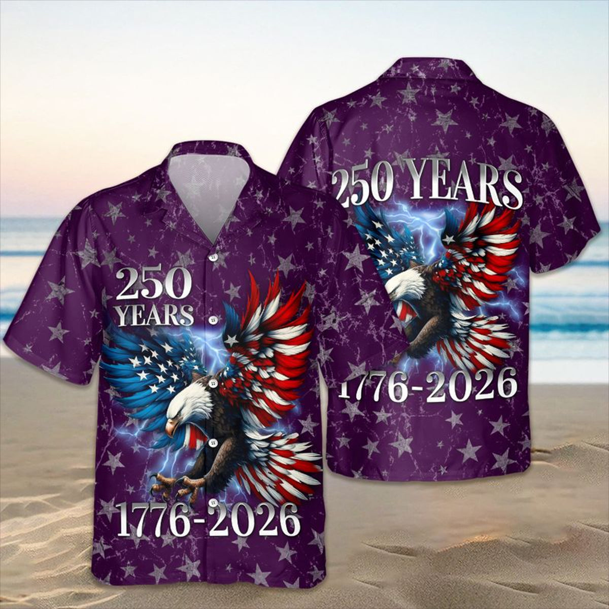 Personalized 250th Anniversary Eagle Patriotic American Hawaiian Shirts