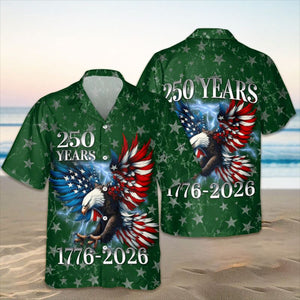 Personalized 250th Anniversary Eagle Patriotic American Hawaiian Shirts
