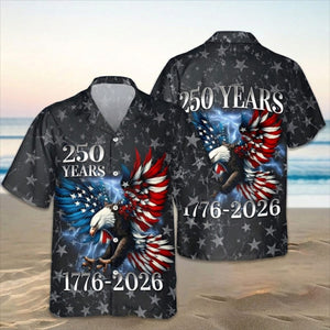 Personalized 250th Anniversary Eagle Patriotic American Hawaiian Shirts