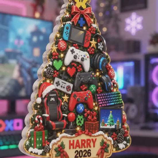 Custom Name Gamer 3D Relief Ornament, Gaming Christmas Tree Shape, Gift for Him, Stocking Stuffer, Gaming Ornament, Player Christmas Gift 7360f5dc-61a2-4c9a-93b3-d1e110f26ba3-sfdsdsds.mp4