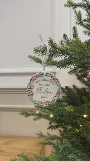Personalised First Christmas as Mr & Mrs Bauble - First Christmas Married Ornament - Personalised Wedding Ornament - Christmas Wedding