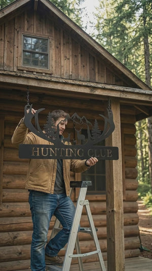 Personalized Metal Deer Cabin Sign, Deer Hunter Dad Gift, Cabin Metal Decor, Outdoor Ranch Sign, Personalized Lodge Decor,Hunting Lover Gift 20b341a2-f77a-4a5f-b53a-8e2db16acb2b-PSL1760926810330322.mp4
