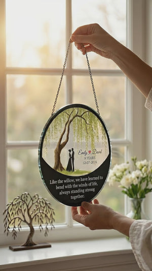 9th Anniversary Willow Tree Gift, 9 Year Anniversary Willow Glass Suncatcher, Willow Tree 9 Year,Anniversary Gifts,Anniversary,Couples Gifts a7156871-cb9c-4c86-b46f-519f793feb94-PSL1753928045798158.mp4