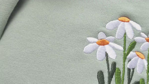 Daisies And Butterfly Embroidered Sweatshirt, Butterfly Sweatshirt,Crewneck Sweatshirt,Embroidery Patterns,Flower Embroidery, Best Gift