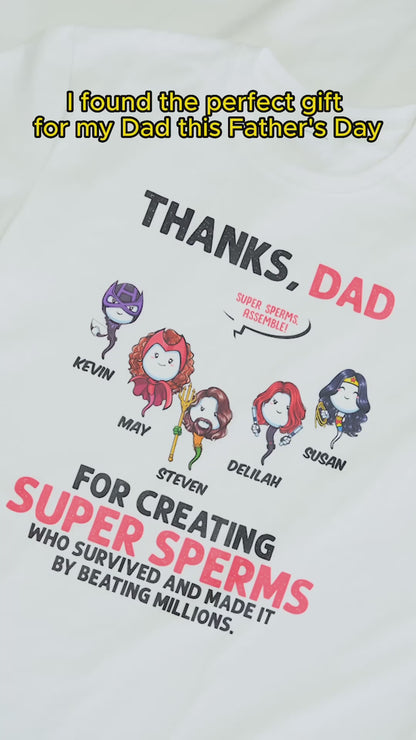 Thanks Dad Superheroes - Personalized Apparel - Gift For Father, Dad, Daddy, Father's Day