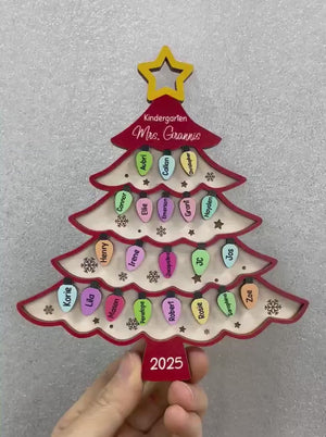 Custom Teacher Ornament With Students Name, Thank You Kindergarten Teacher Gift, Personalized Teacher Christmas Ornament, Classroom Decor