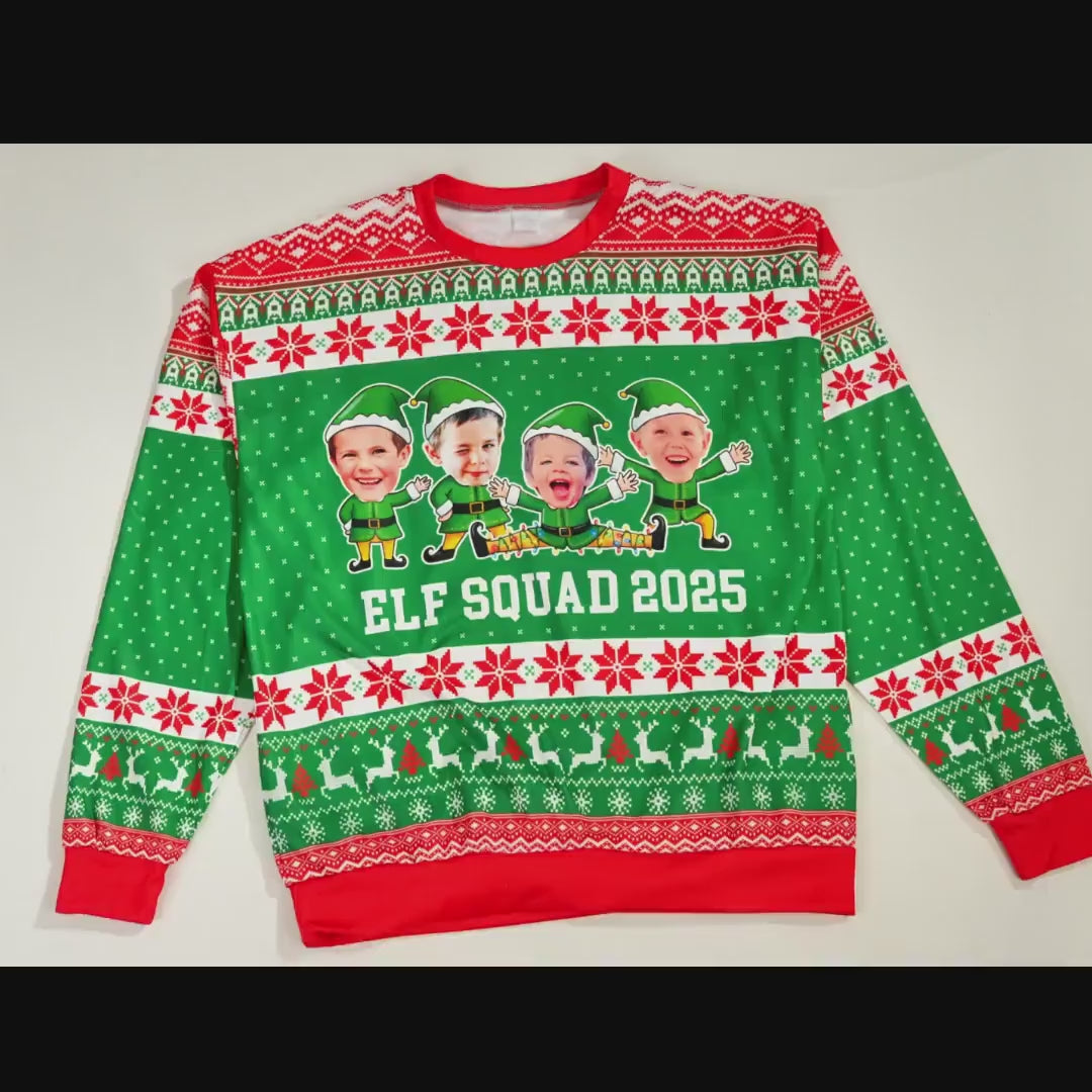 Personalized Family Photo Christmas Party Sweater ,Custom Name & Photo Ugly Xmas Sweater, Matching Holiday Outfit for Family and Friends bb00cabf-dbfb-420f-843b-380bfaa4604c-vid-dep-ugly-sweat.mp4