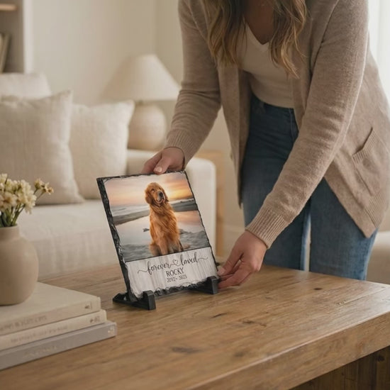 Forever Loved PERSONALIZED Photo Rock Slate, Pet Loss Gift, Dog Memorial Gift, Pet Sympathy Gift, Cat Bereavement Photo Gift, Loss of Pet, Photo Plaque 5e32cd5f-6270-4a89-91d6-cc975c3f4934-PSL1719996929295500.mp4