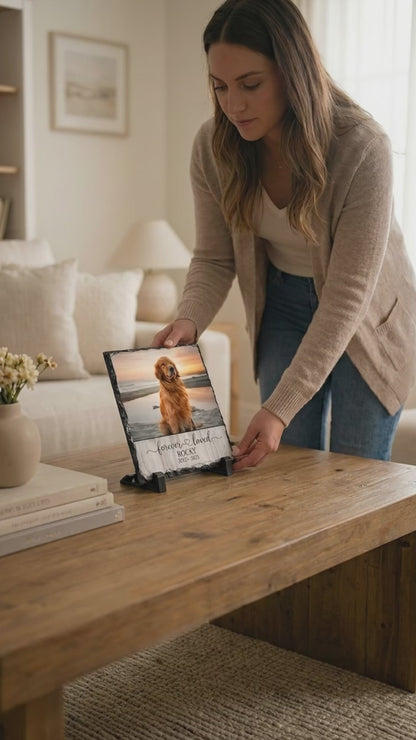 Forever Loved PERSONALIZED Photo Rock Slate, Pet Loss Gift, Dog Memorial Gift, Pet Sympathy Gift, Cat Bereavement Photo Gift, Loss of Pet, Photo Plaque 5e32cd5f-6270-4a89-91d6-cc975c3f4934-PSL1719996929295500.mp4