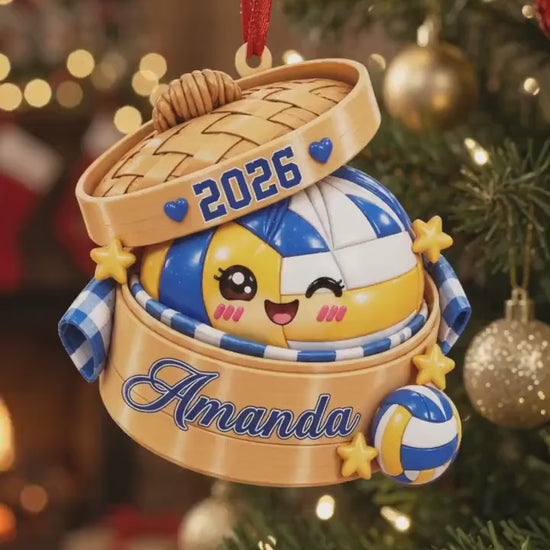 Personalized Volleyball Dumpling 3D Relief Ornament, Squishy 3D Relief Ornament,Custom Name Number Volleyball Player Christmas Gift 2182f143-3e69-4cfe-86c5-e79e9a9dbd1b-sdddddf.mp4