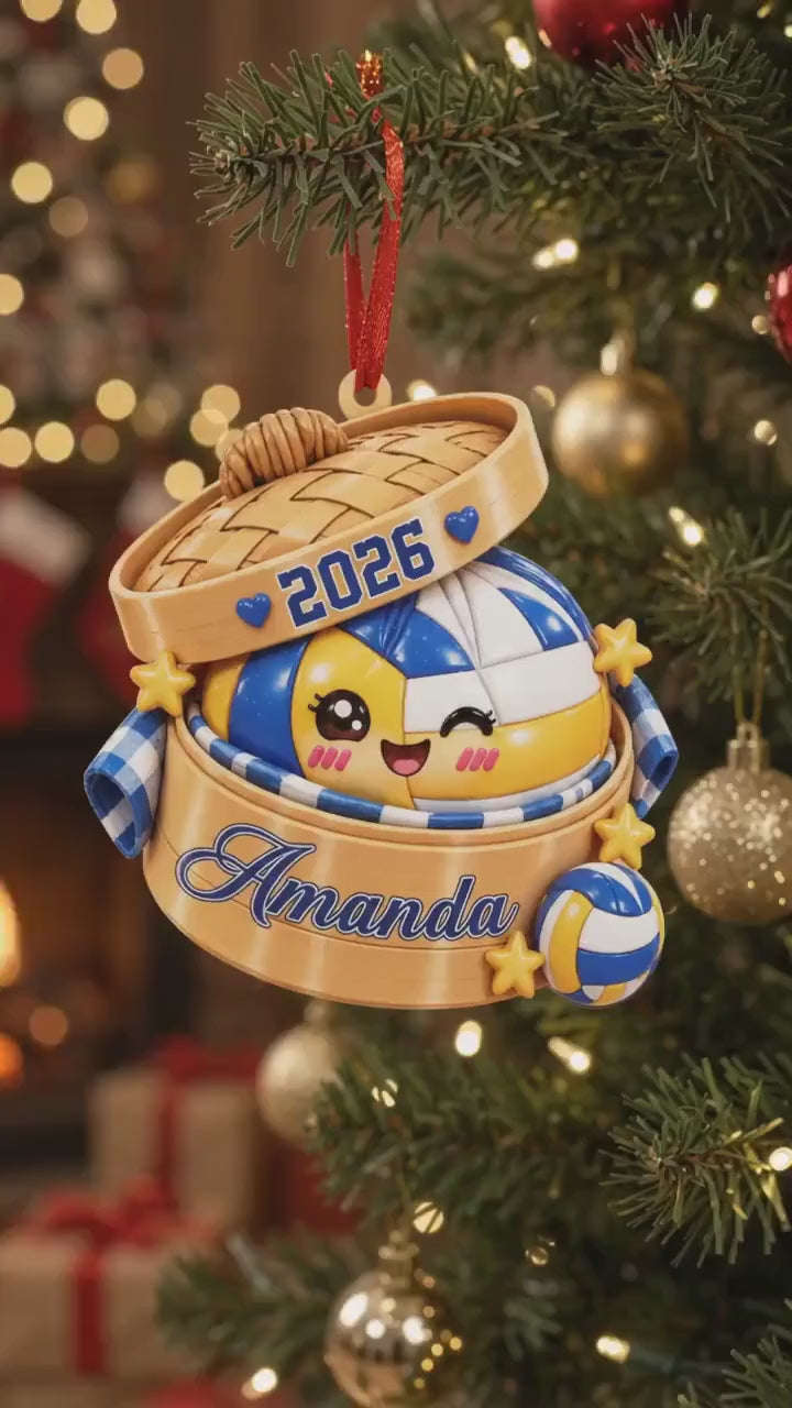 Personalized Volleyball Dumpling 3D Relief Ornament, Squishy 3D Relief Ornament,Custom Name Number Volleyball Player Christmas Gift 2182f143-3e69-4cfe-86c5-e79e9a9dbd1b-sdddddf.mp4