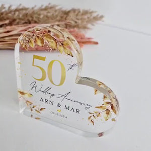 Personalized 50th Anniversary Gift, Gold Anniversary Gift, Wedding Anniversary Keepsake, 50th Anniversary Gift for Couple