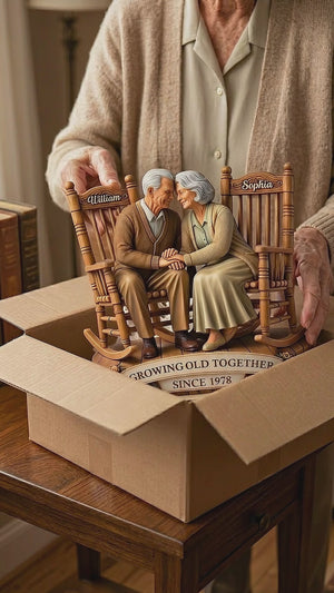Old Couple Sitting On Rocking Chairs Together - Personalized Wooden Plaque - Gift For Couple, Anniversary Gift 56054b7c-b7ad-46fa-aa76-fa96de01322b-PSL1757493165923366.mp4