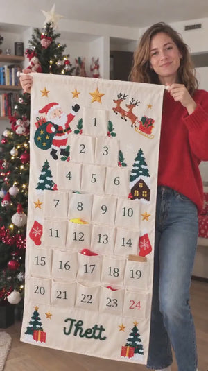 Personalized Advent Calendar for Kids, Custom Name 24 Pocket Christmas Countdown, Fabric Hanging Calendar, Sibling Christmas Tradition 27badb3c-104d-4e5c-9e09-903f3ff155a5-fghffreeee.mp4