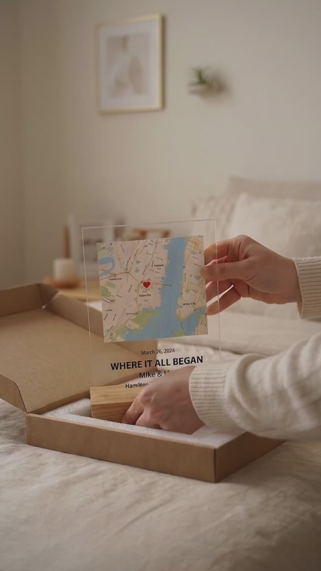 Where We First Met map, anniversary gift for him, Map Our First Date plaque, Wife anniversary, first date Girlfriend gift,where it all began 70dcf370-2384-4568-ad4b-d678b2f74d9a-PSL1751009161366401-converted.mp4