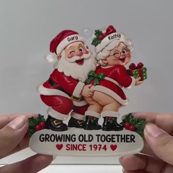 Personalized Acrylic Santa Couple Ornament, Growing Old Together Since Custom Year, Funny Mr Mrs Claus Christmas Ornament, Anniversary Gift b3f75096-f3ee-40c4-895b-1c65fe8f2006-dfdf-1-.mp4