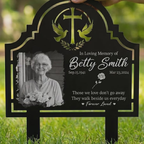 Custom Photo Grave Marker, Temporary Grave Marker With Photo, Outdoor Memorial Plaque, Sympathy Plaque, Remembrance Plaque, Memorial Stake 98a02ce2-a5e0-4407-9a6f-217f5f150af6-PSL1754986217930445.mp4