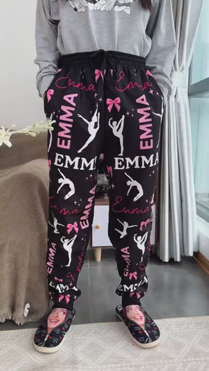 Dancing Girl Personalized Sweatpants, Custom Name Joggers, Ballerina Gift, Ballet Gift, Gift For Girls Daughter Friends, Dancing Team